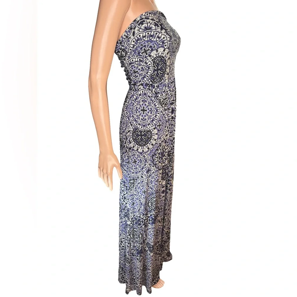 Hourglass Purple Maxi Dress with Patterns Pit to pit 14-16” XS